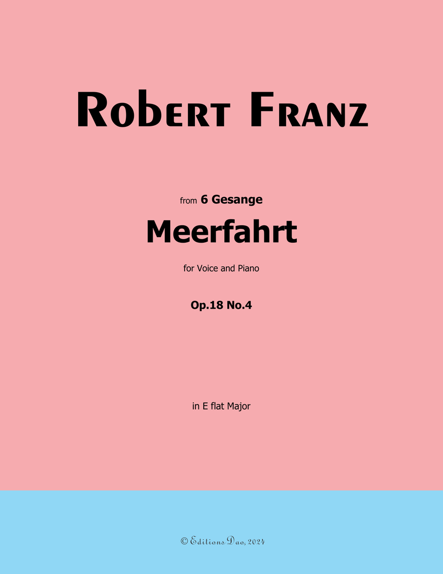 Meerfahrt, by Robert Franz, in E flat Major Voice scores gallery preview page 1