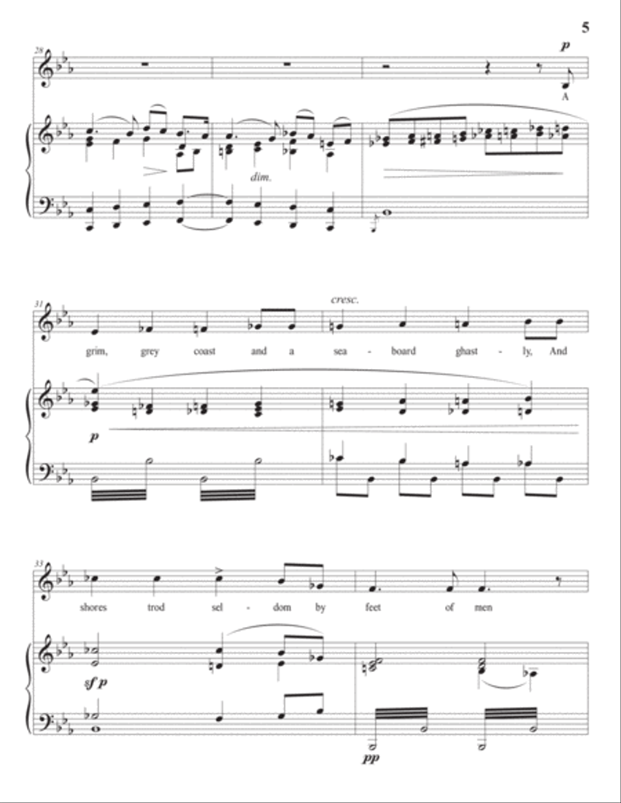 ELGAR: The Swimmer, Op. 37 no. 5 (transposed to E-flat major) Voice scores gallery preview page 6