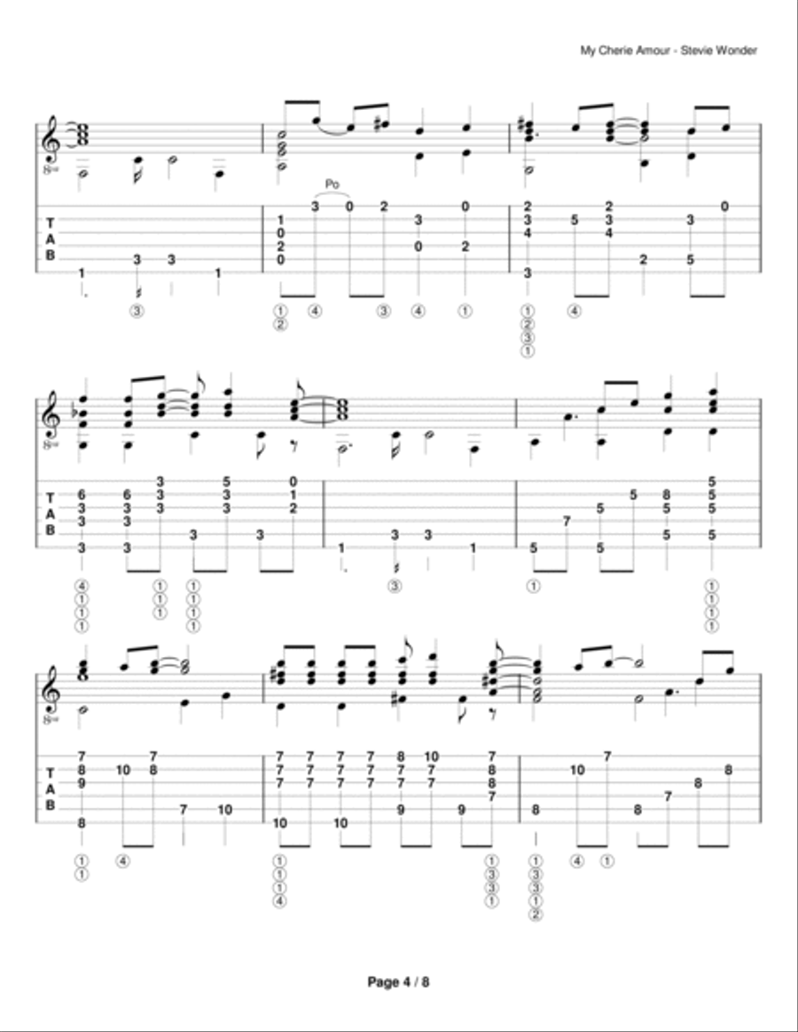 My Cherie Amour Electric Guitar scores gallery preview page 4