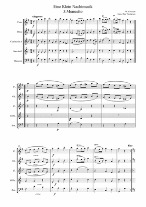 Mozart: Serenade No.13 in G "Eine Kleine Nachtmusik" K.525 Mvt.III Menuetto - wind quintet