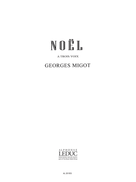 Noel (3-part Chorus) (choral-mixed A Cappella)