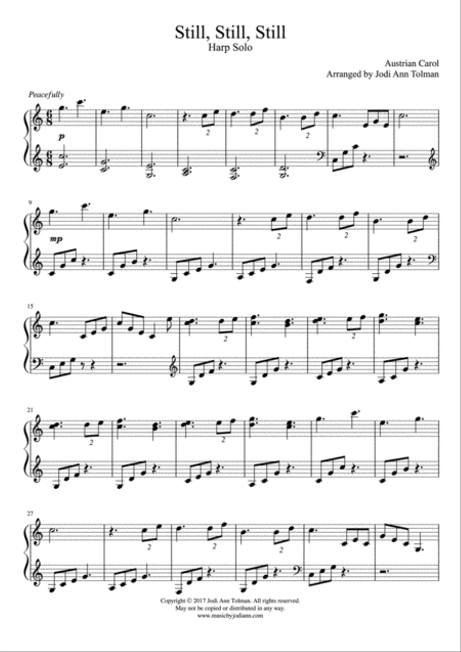 Still, Still, Still, Harp Solo Harp scores gallery preview page 2