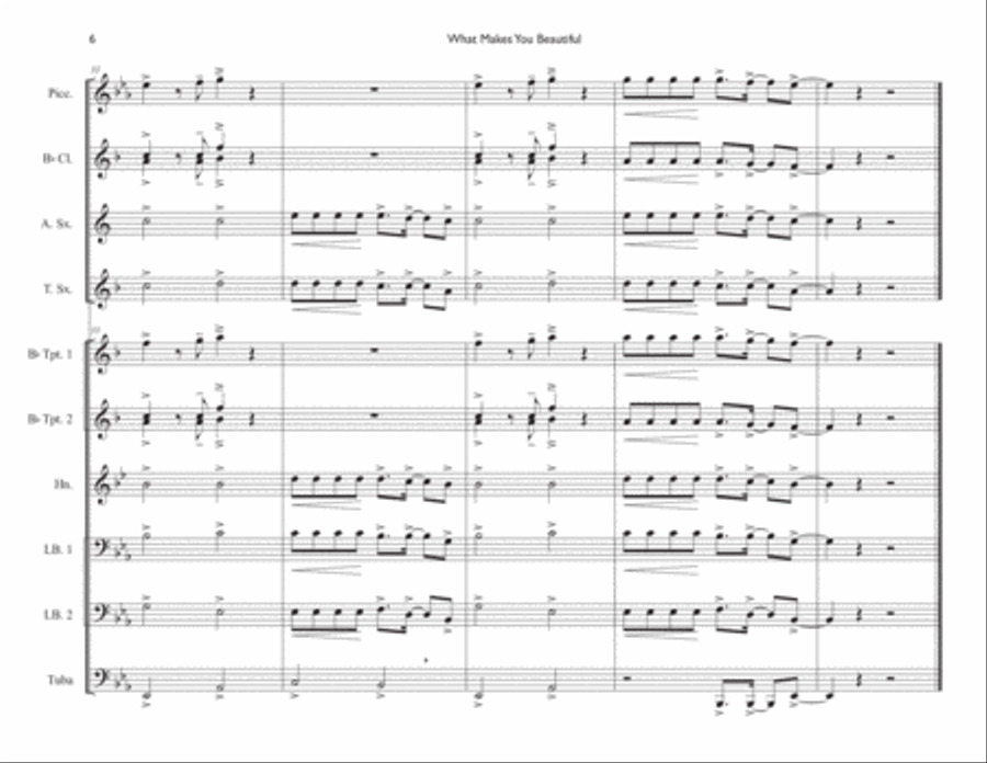 What Makes You Beautiful Marching Band scores gallery preview page 6