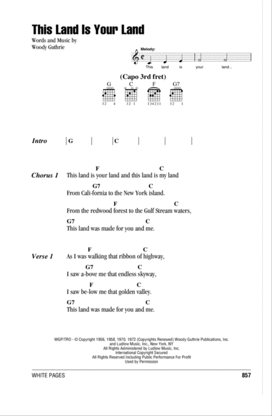 This Land Is Your Land Acoustic Guitar scores gallery preview page 1