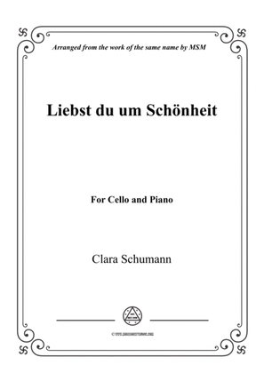 Book cover for Clara-Liebst du um Schönheit,for Cello and Piano