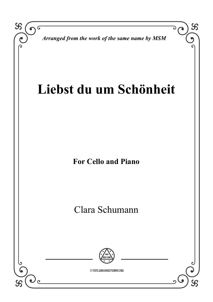 Clara-Liebst du um Schönheit,for Cello and Piano