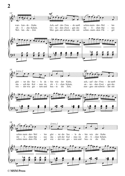 Schubert-Auf dem Wasser zu singen in G Major, for Voice and Piano image number null