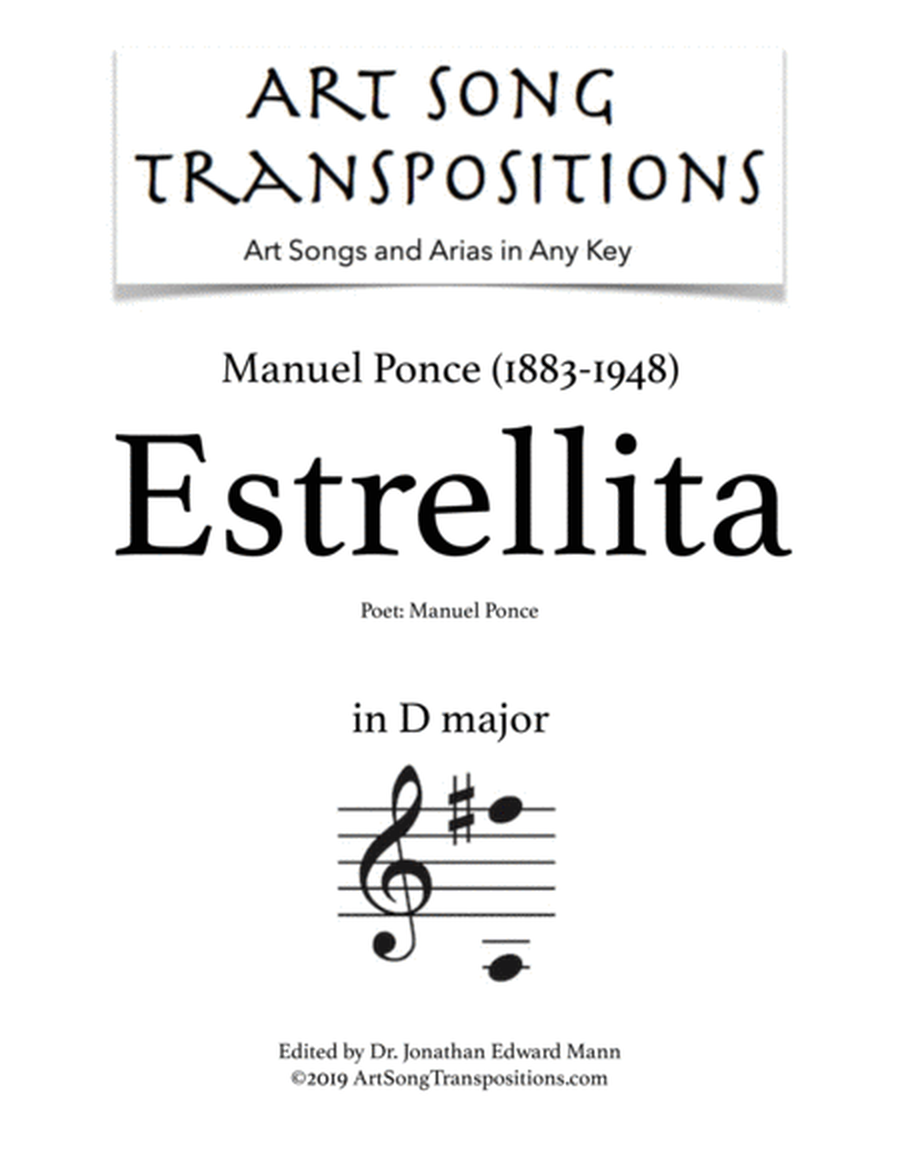 PONCE: Estrellita (transposed to D major)