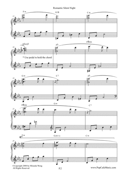 4 Romantic Christmas Tunes for Piano Solo - C Key image number null