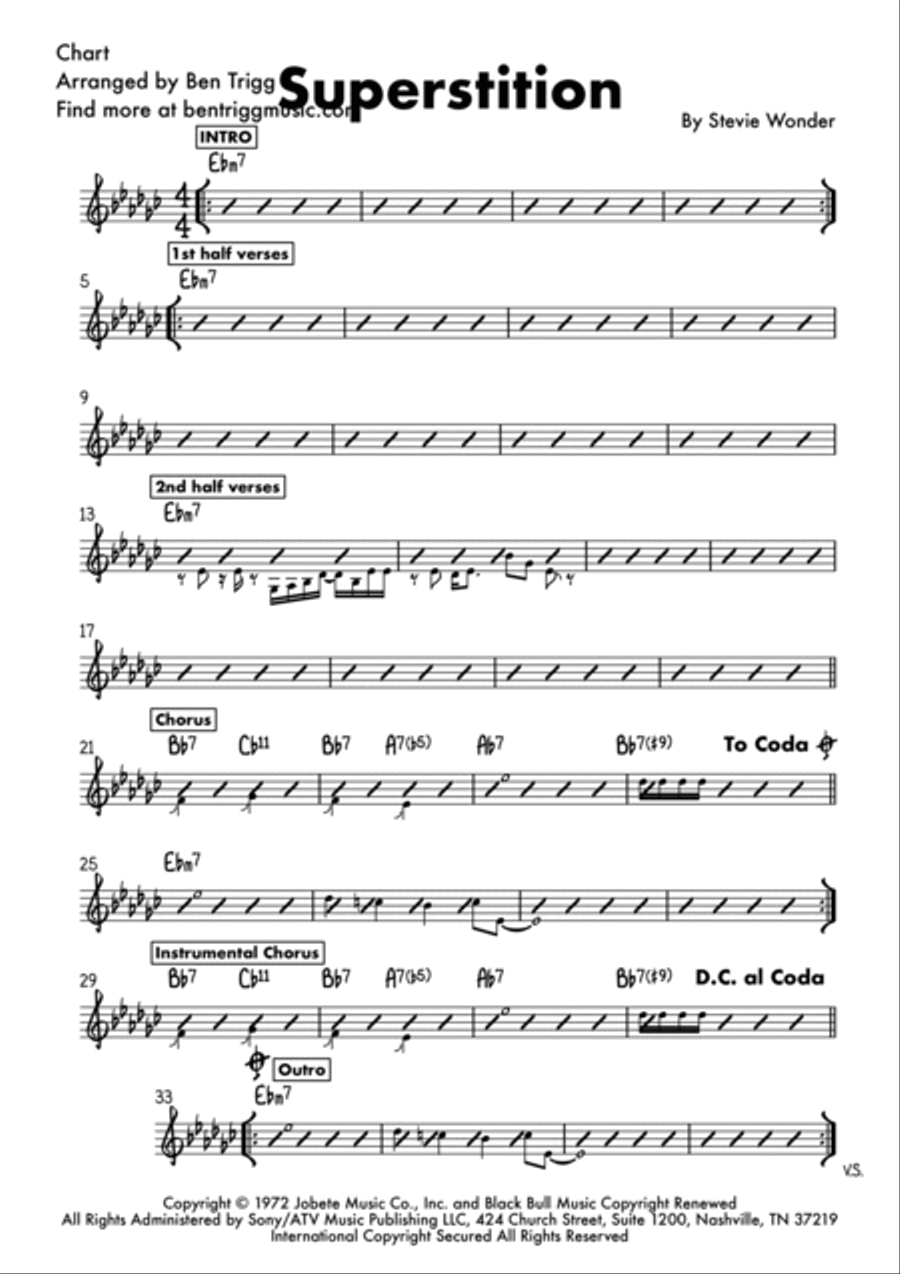 Superstition Tenor Saxophone scores gallery preview page 3