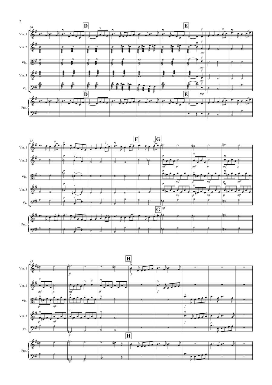 Swan Lake Theme for String Quartet String Quartet scores gallery preview page 2