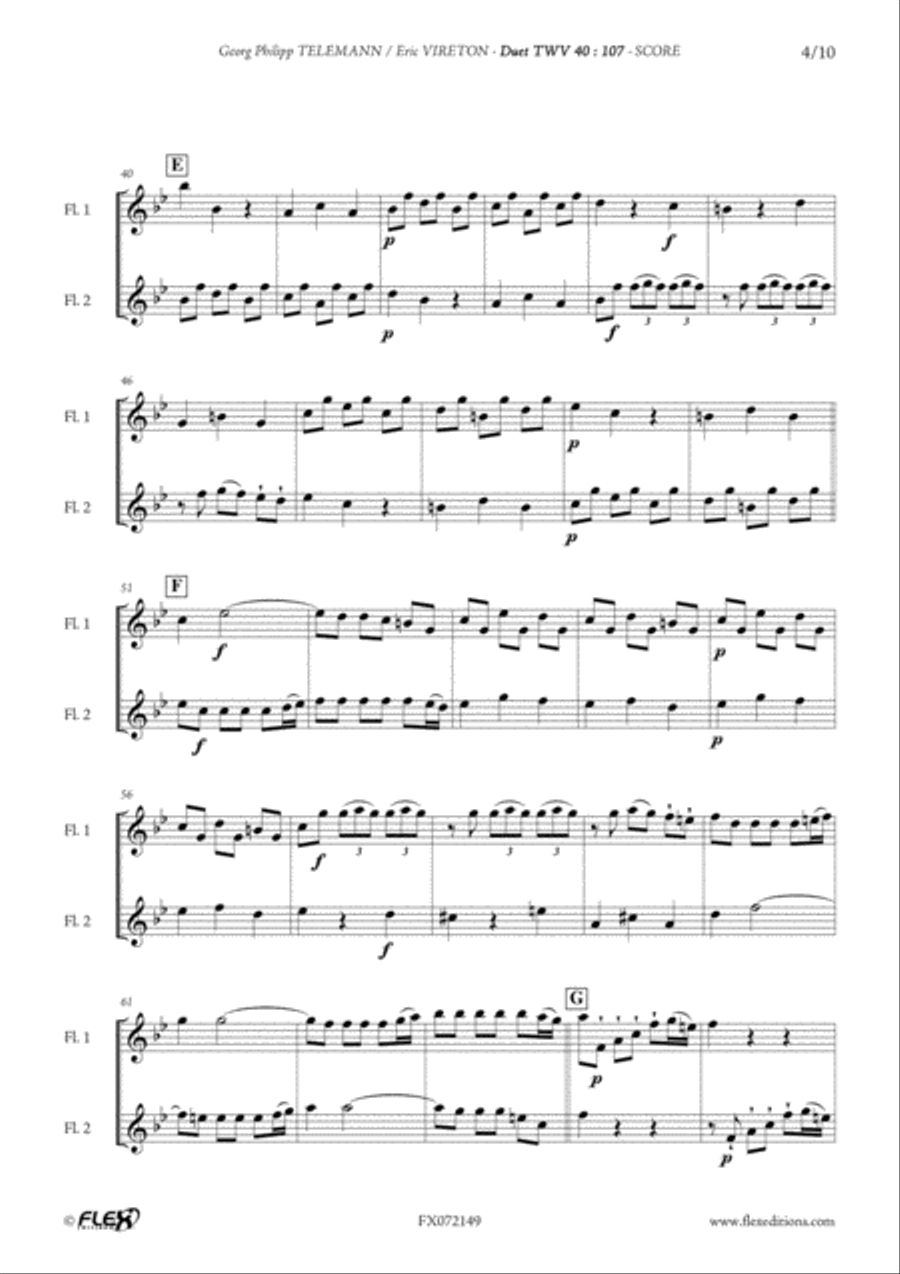 Duet TWV 40 : 107 Duet TWV 40 : 107 Flute Duet scores gallery preview page 4