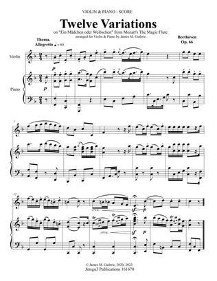 Beethoven: Twelve Variations Op. 66 for Violin and Piano