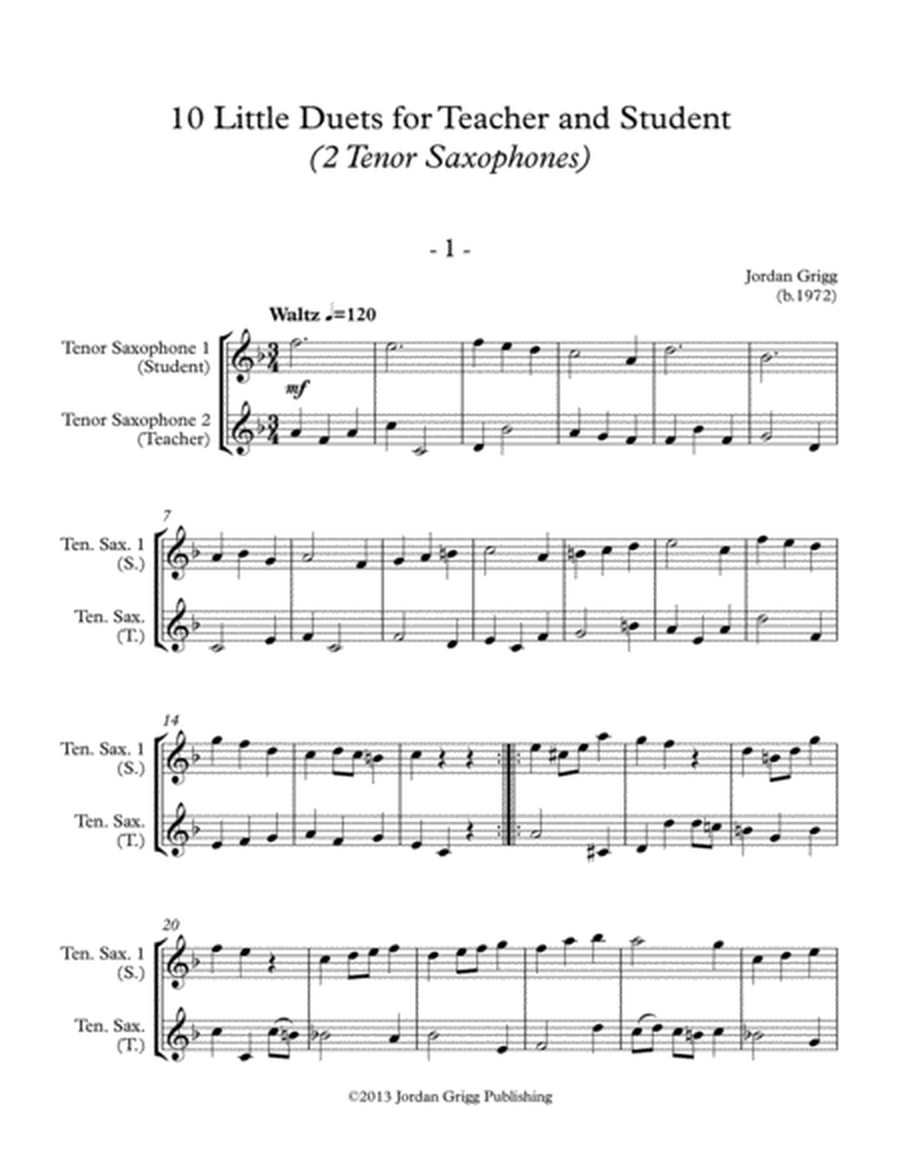 10 Little Duets for Teacher and Student (2 Tenor Saxophones) image number null