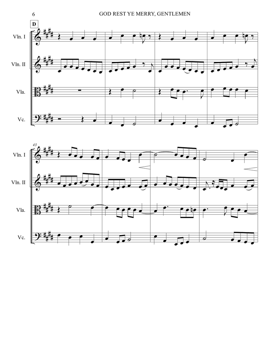 God Rest Ye Merry, Gentlemen - Pentatonix - Strings Quartet String Quartet scores gallery preview page 6