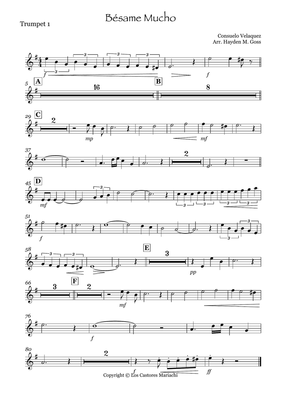Besame Mucho Small Ensemble scores gallery preview page 3