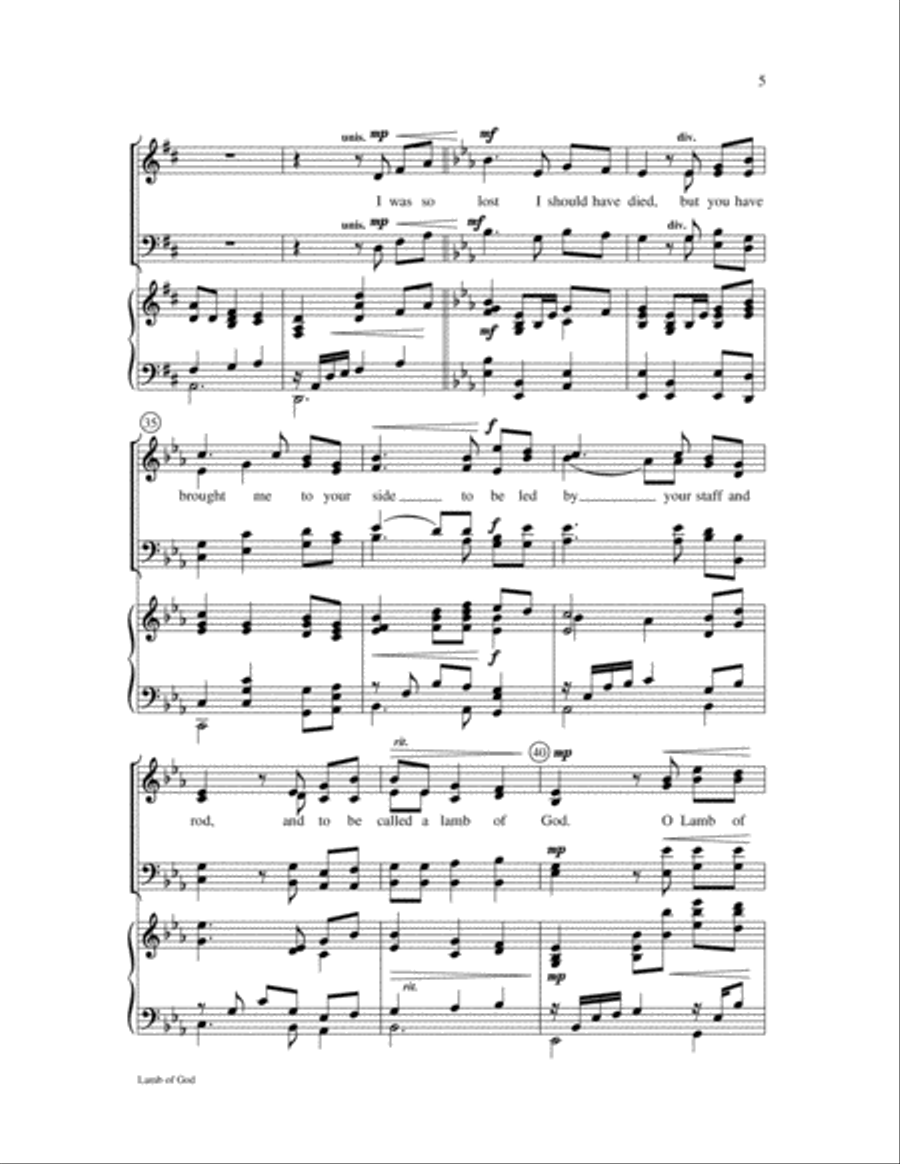 Lamb of God Choir scores gallery preview page 5