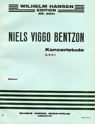 Book cover for Niels Viggo Bentzon: Concert Etude for Piano, Op. 48, No. 2