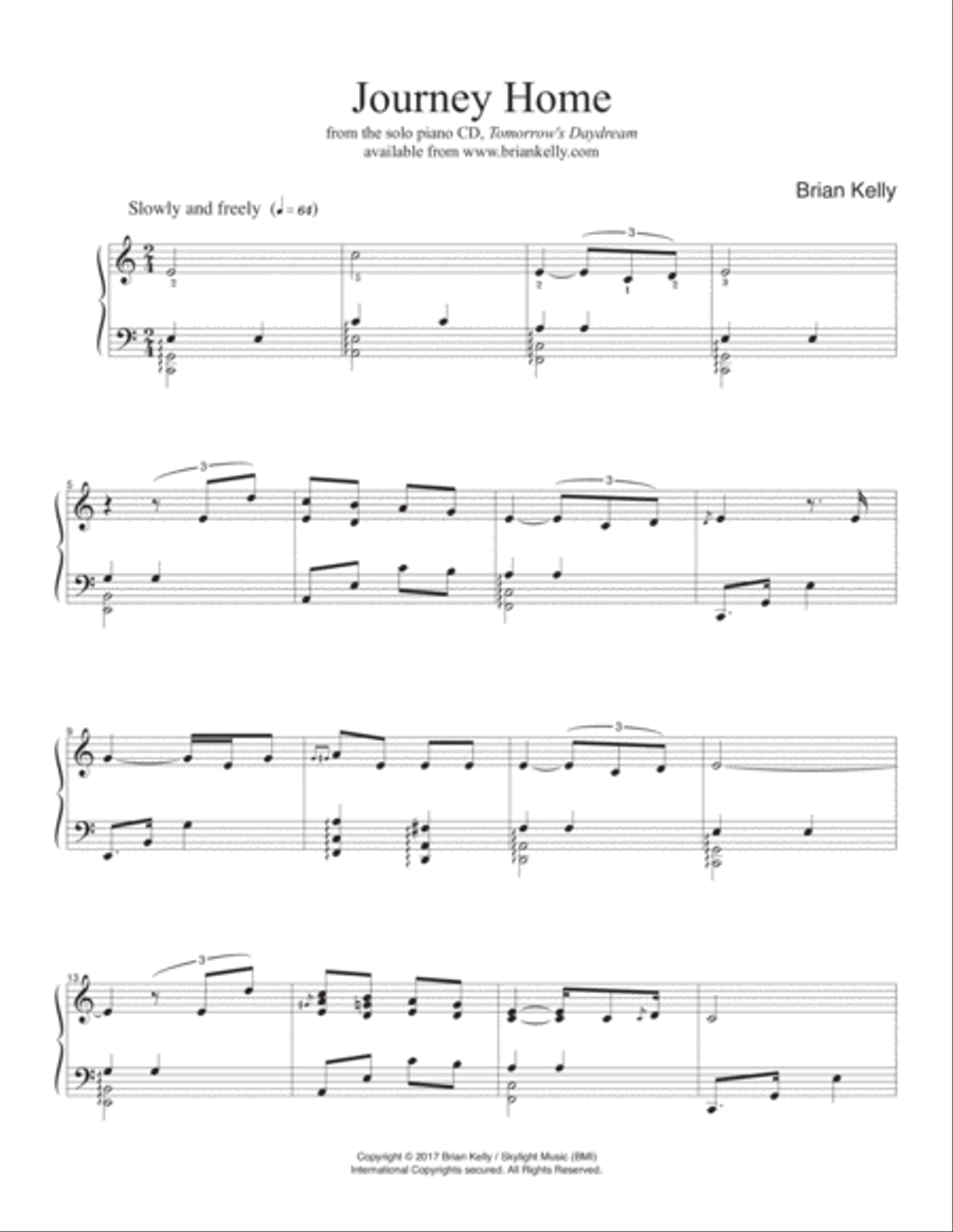Journey Home Piano Solo scores gallery preview page 1