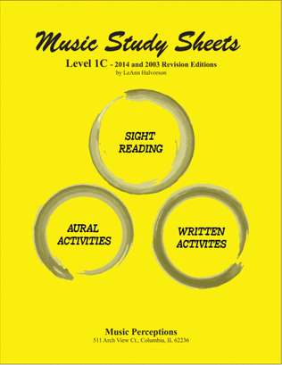 Music Study Sheets Level 1C 2014 and 2003 editions