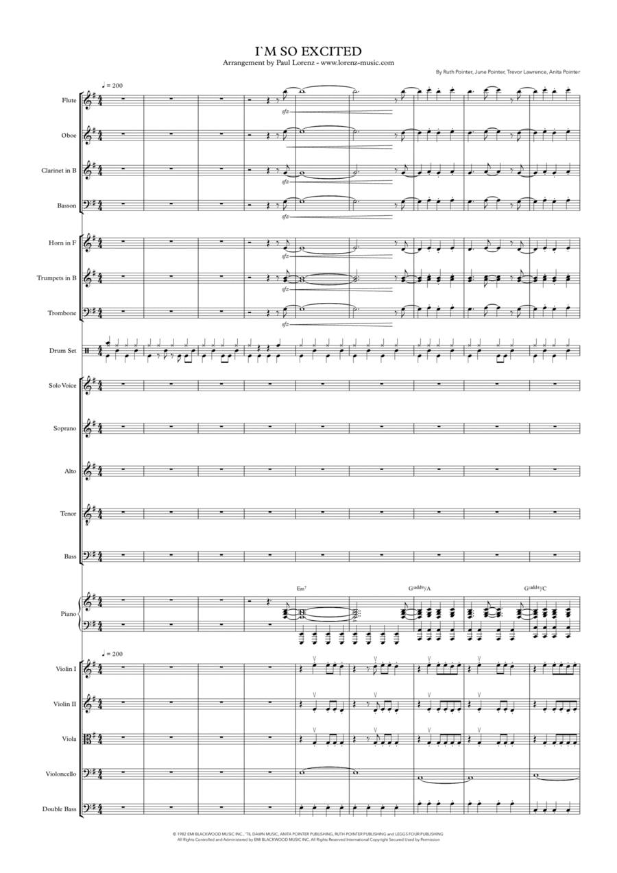 I'm So Excited Full Orchestra scores gallery preview page 1