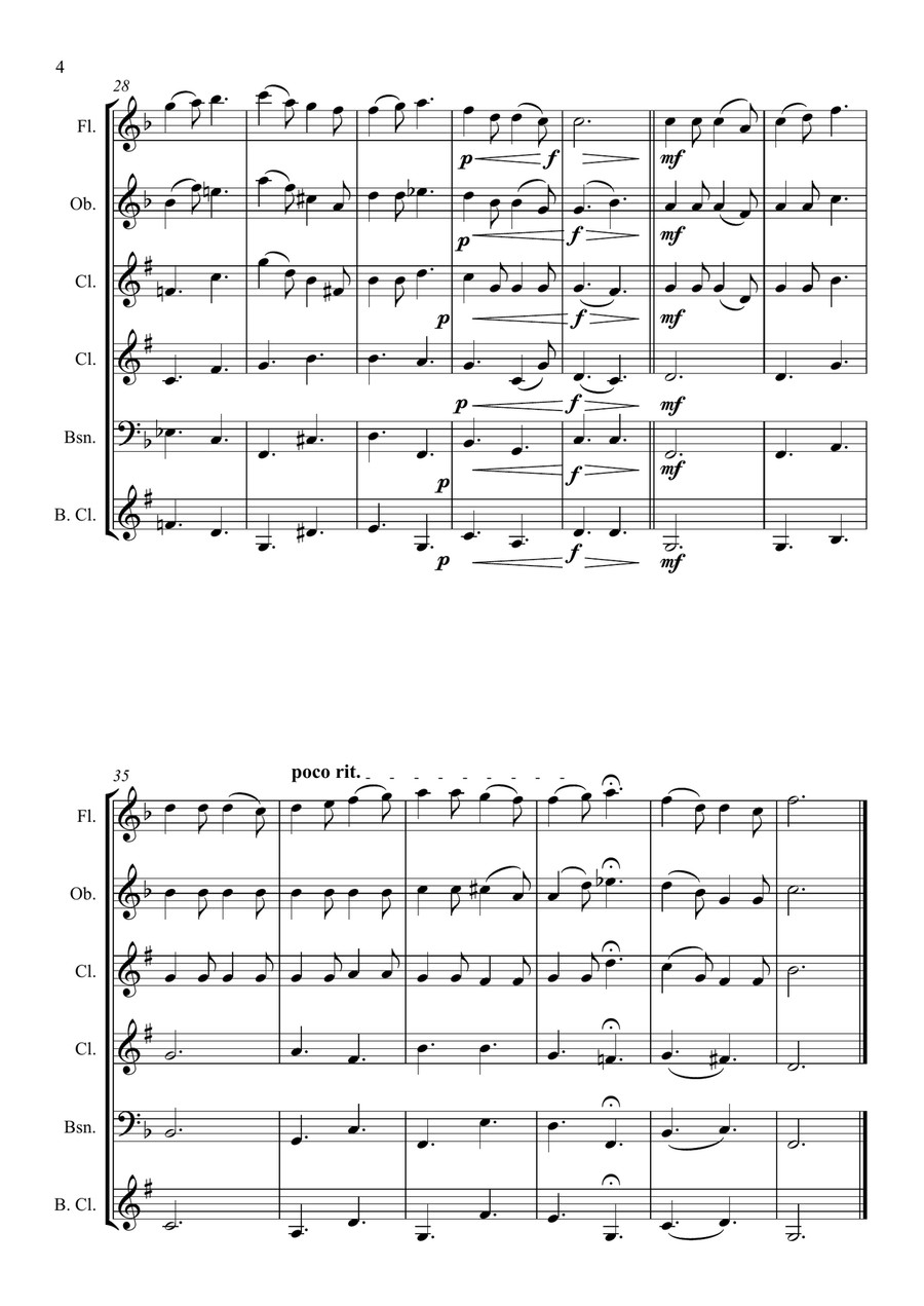 Scots Wha Hae Scots Wha Hae Woodwind Quintet scores gallery preview page 4