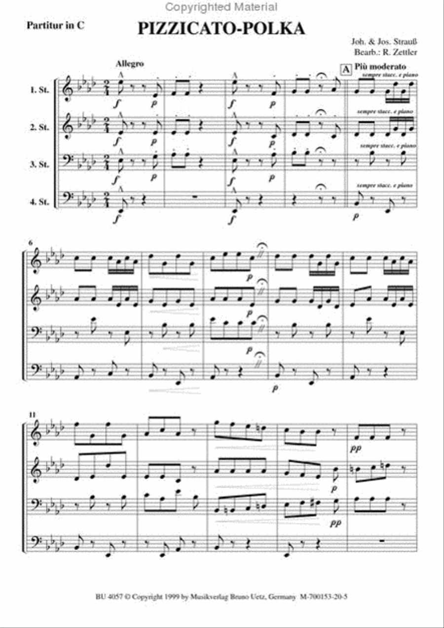 Pizzicato Polka Pizzicato Polka Brass Quartet scores gallery preview page 2