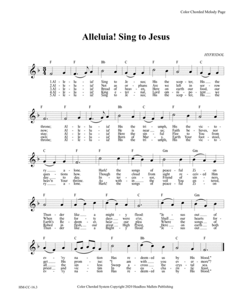 Color Chorded Alleluia! Sing to Jesus
