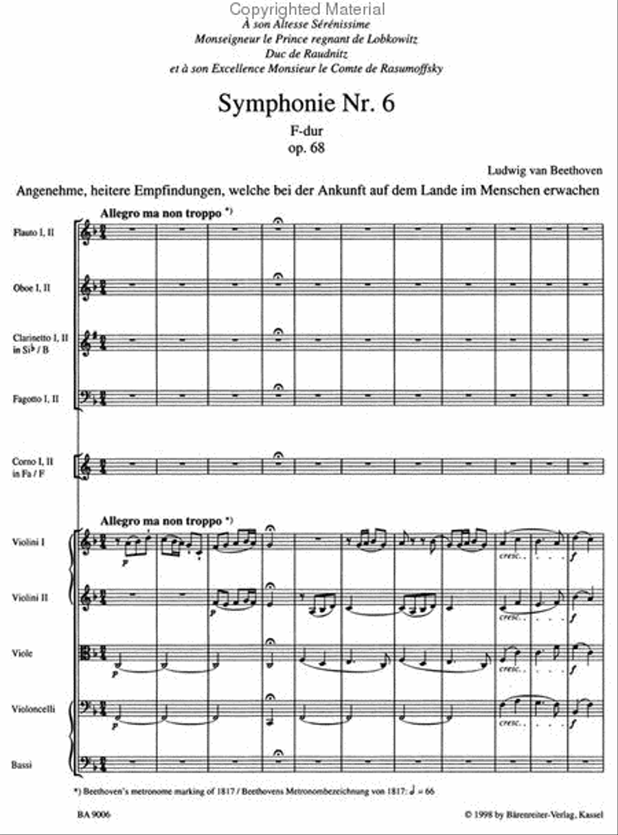Symphony, No. 6 F major, Op. 68 'Pastorale' Violin scores gallery preview page 2