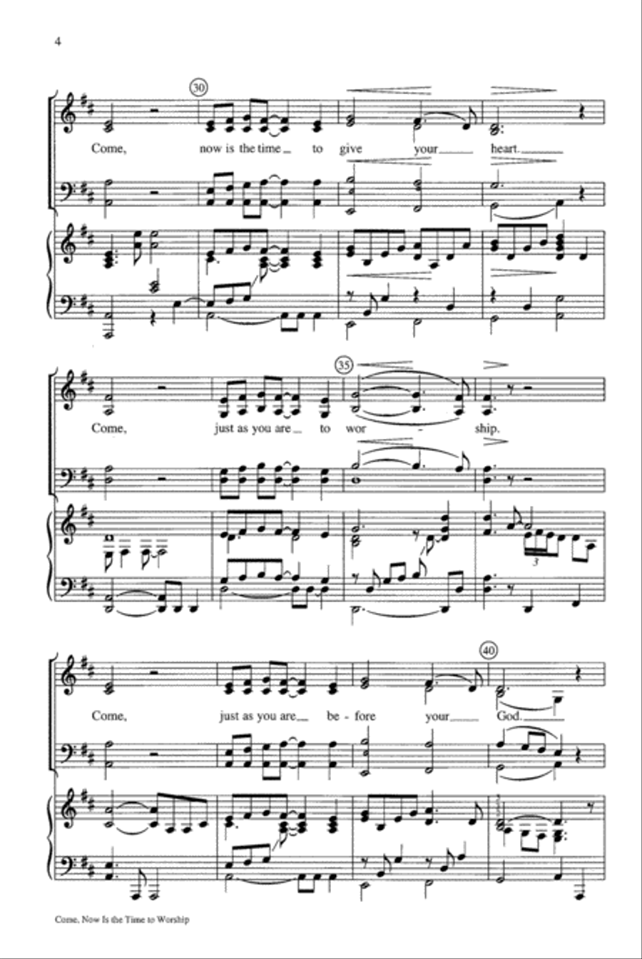 Come, Now Is the Time to Worship 4-Part scores gallery preview page 4