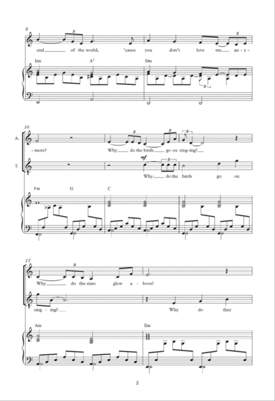 The End Of The World (Arr. Thomas Lydon) Choir scores gallery preview page 2