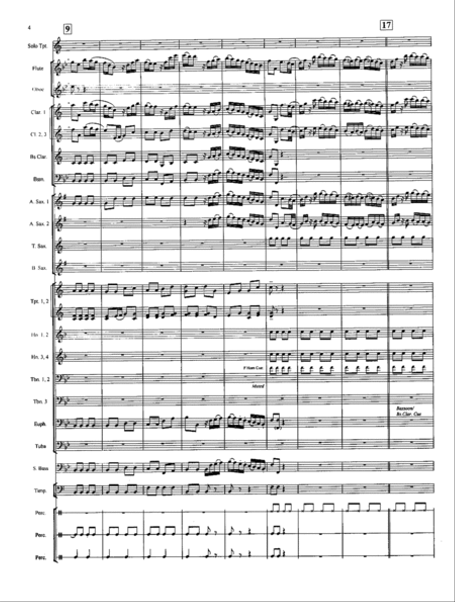 Allegro from Concerto for Trumpet Concert Band scores gallery preview page 3