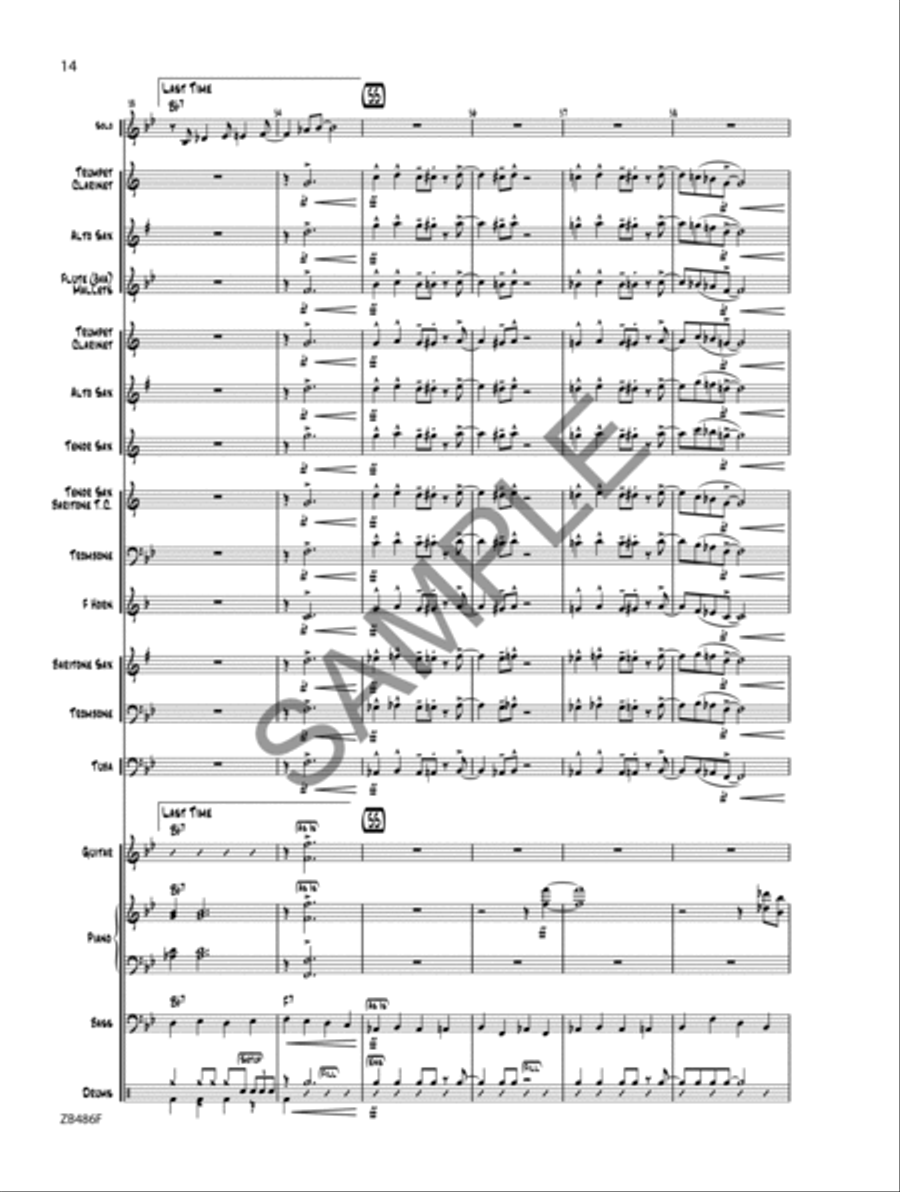 What About Blues? - Score Concert Band scores gallery preview page 15