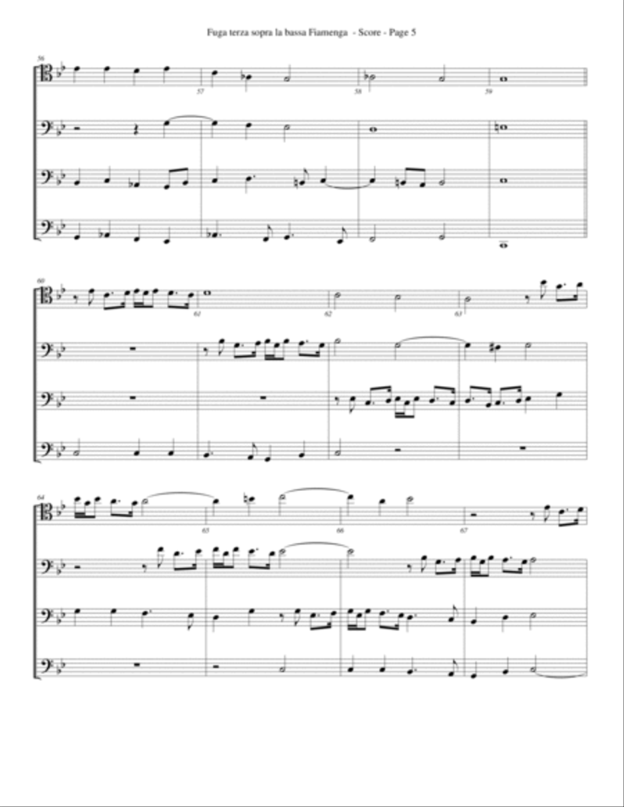 Fuga terza sopra la bassa Fiamenga for Trombone or Low Brass Quartet Small Ensemble scores gallery preview page 5