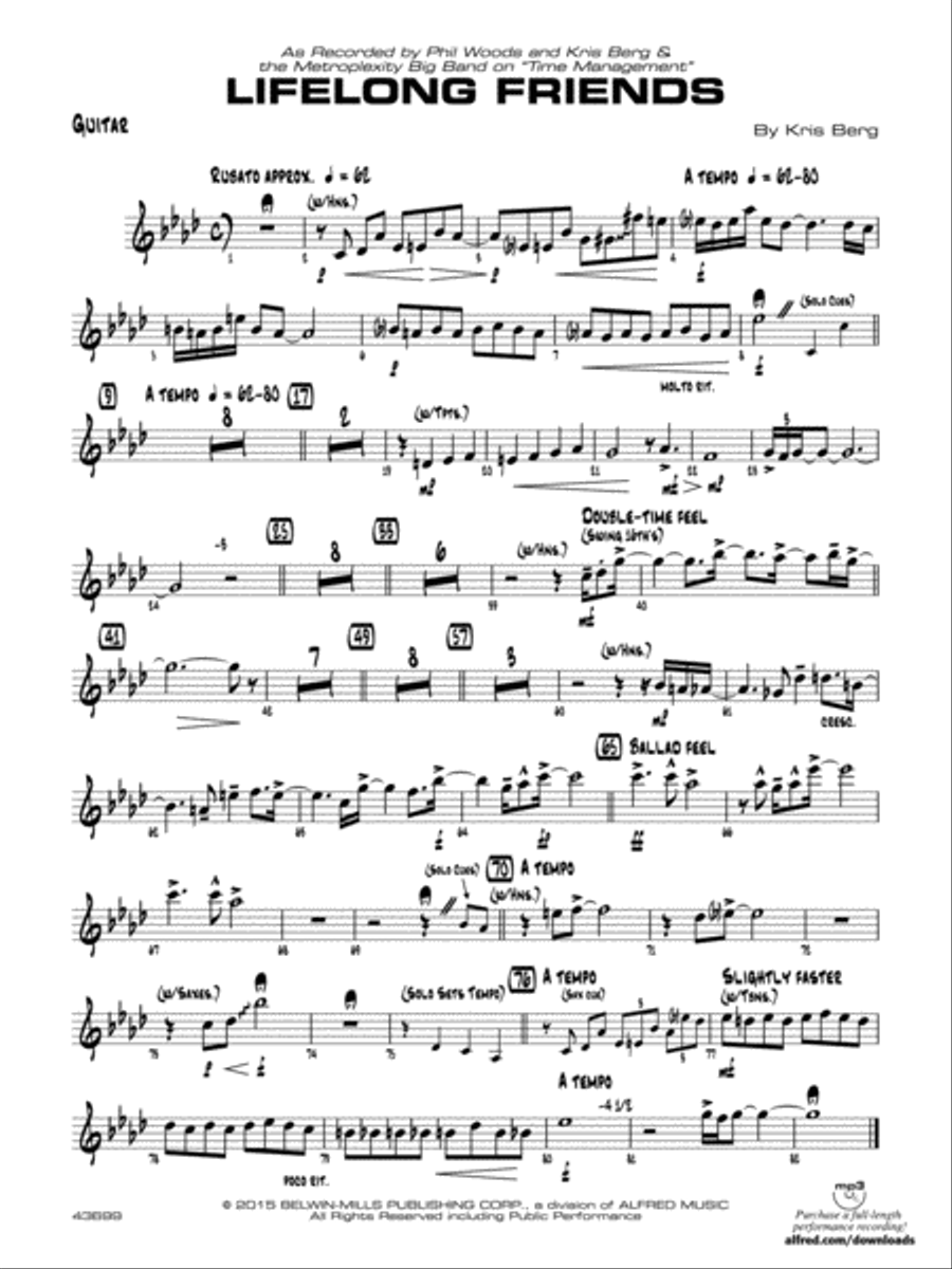 Lifelong Friends: Guitar Jazz Ensemble scores gallery preview page 1