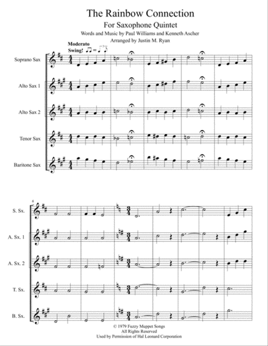 The Rainbow Connection Woodwind Quintet scores gallery preview page 2