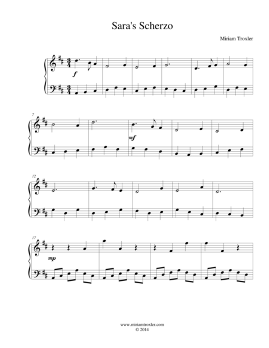 Sara's Scherzo Sara's Scherzo Piano Method scores gallery preview page 1