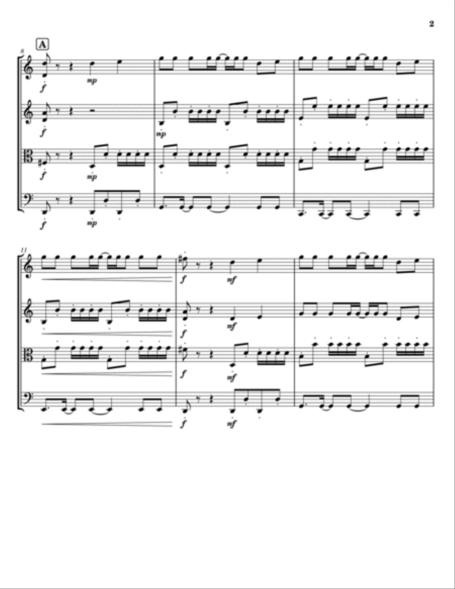 Baby Shark String Quartet scores gallery preview page 2