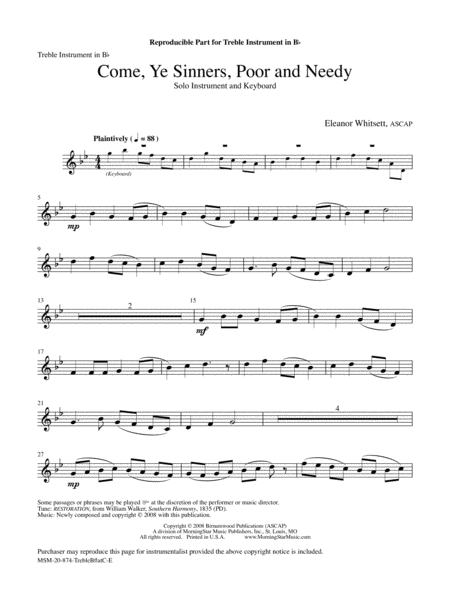 Early American Hymns (Downloadable Treble Instrumental Parts)