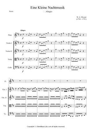 Book cover for Serenade No.13 "Eine Kleine Nachtmusik" in G major, K.525 1.Allegro Easy & Short In D