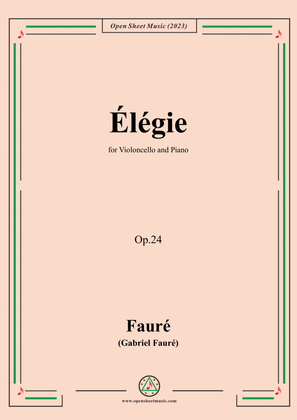 Book cover for Fauré-Élégie,Op.24