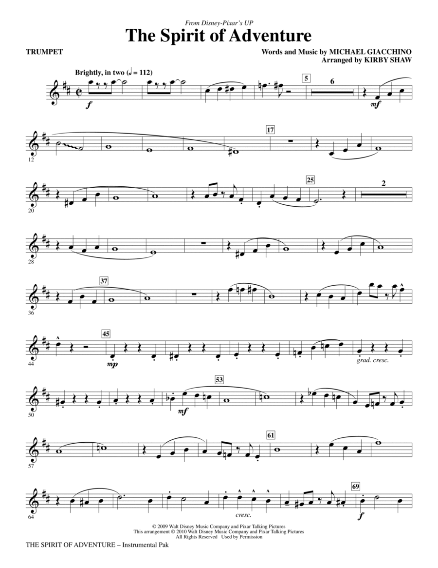 The Spirit Of Adventure - Bb Trumpet Choir scores gallery preview page 1