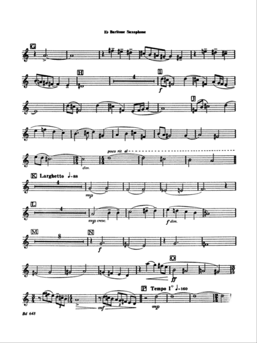 Overture Jubiloso: E-flat Baritone Saxophone Concert Band scores gallery preview page 2