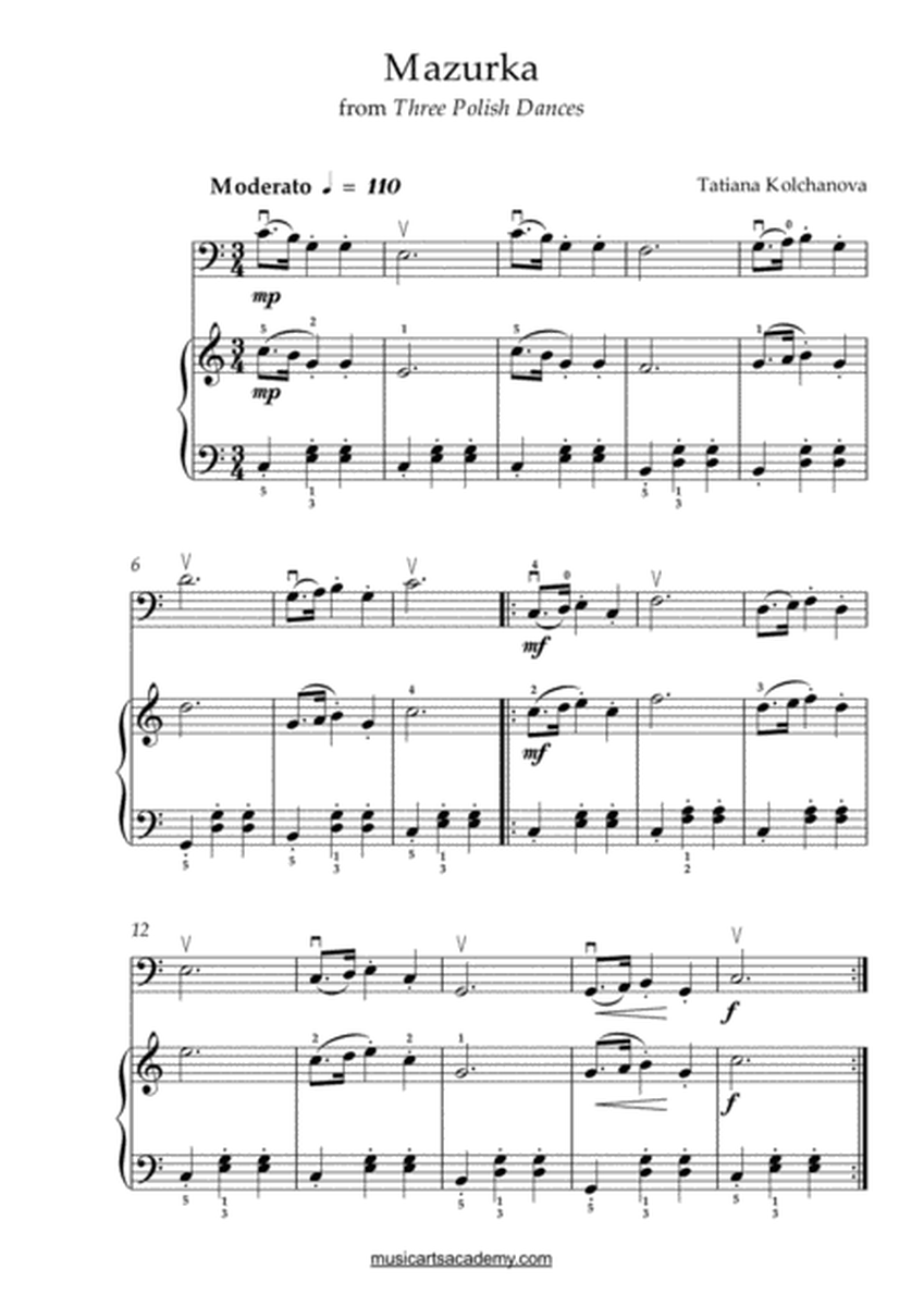 Mazurka, Cello & Piano Duet, intermediate level, composed by Tatiana Kolchanova image number null