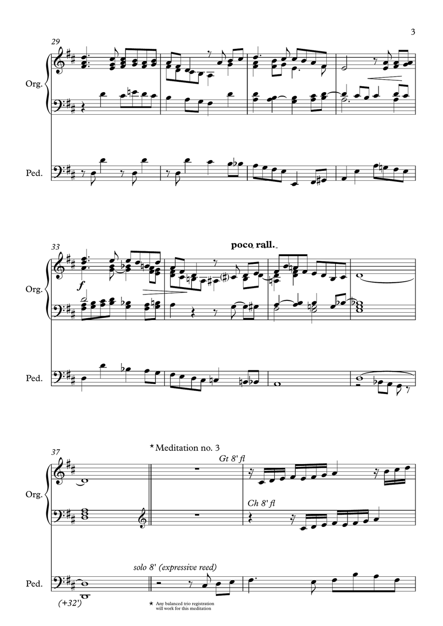 Danny Boy (Londonderry Air), Three Meditations for Organ Organ Solo scores gallery preview page 3