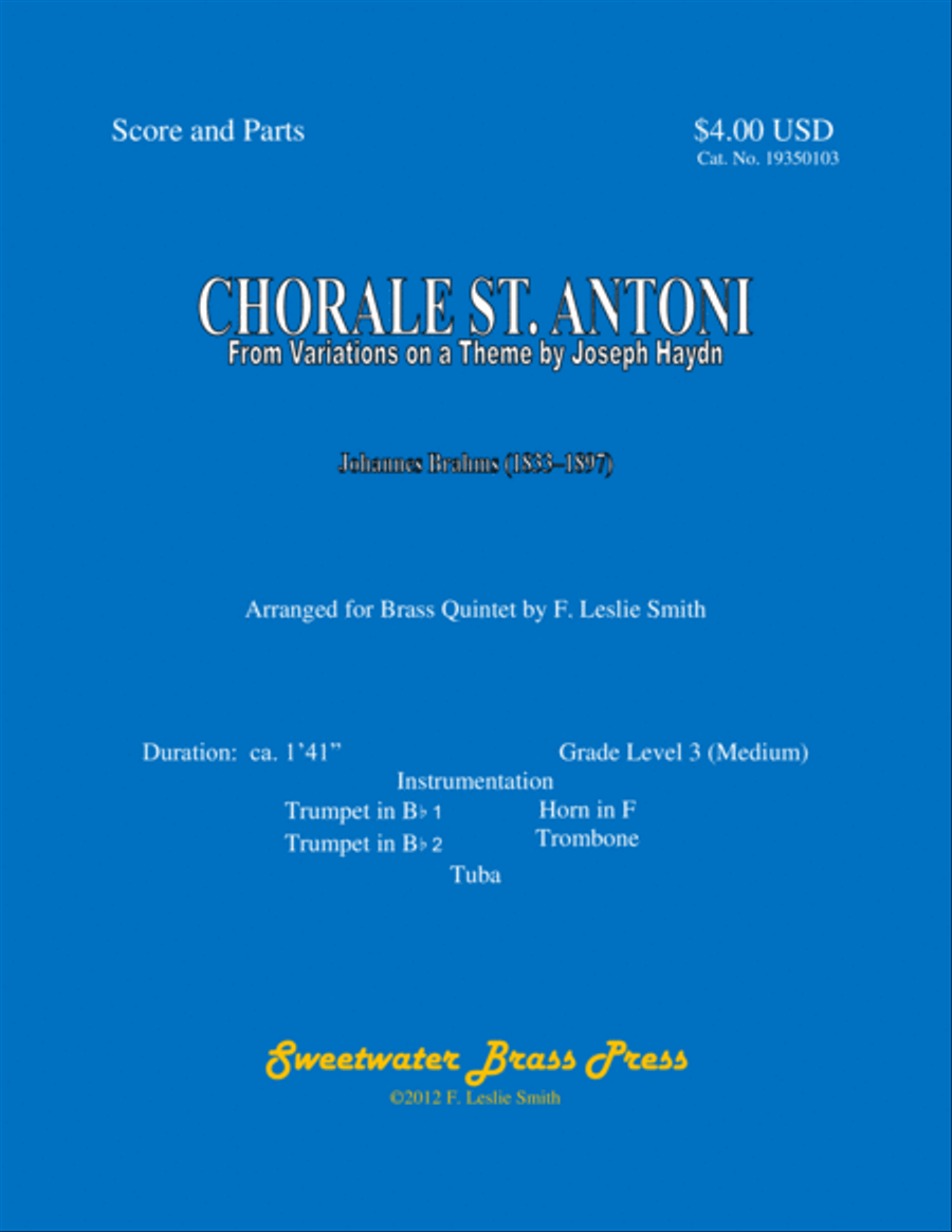 Chorale St. Antoni Brass Ensemble scores gallery preview page 1