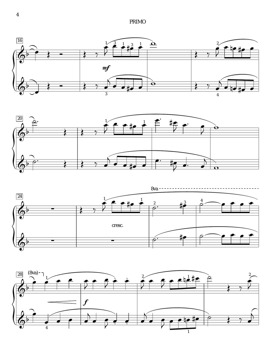 Tango In D Minor Piano Duet scores gallery preview page 4