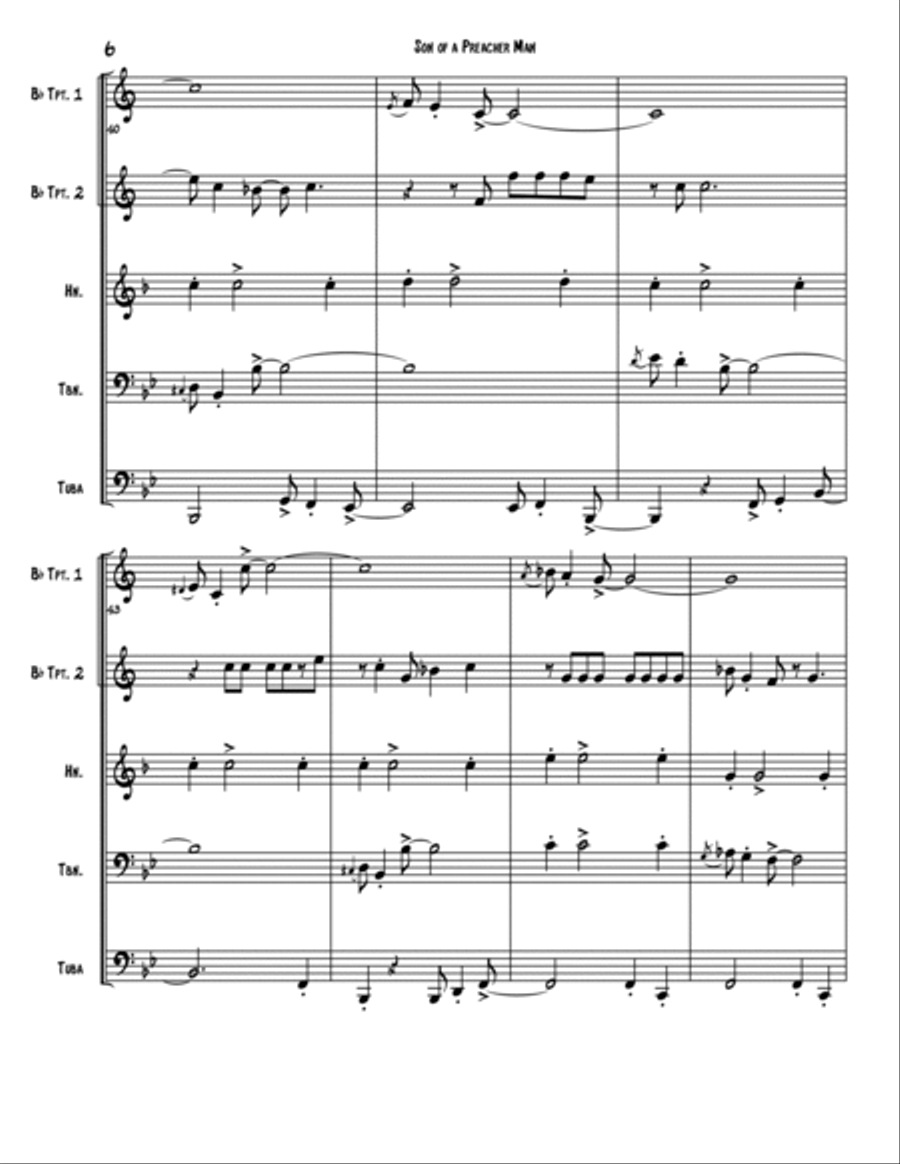 Son-Of-A-Preacher Man Brass Quintet scores gallery preview page 6