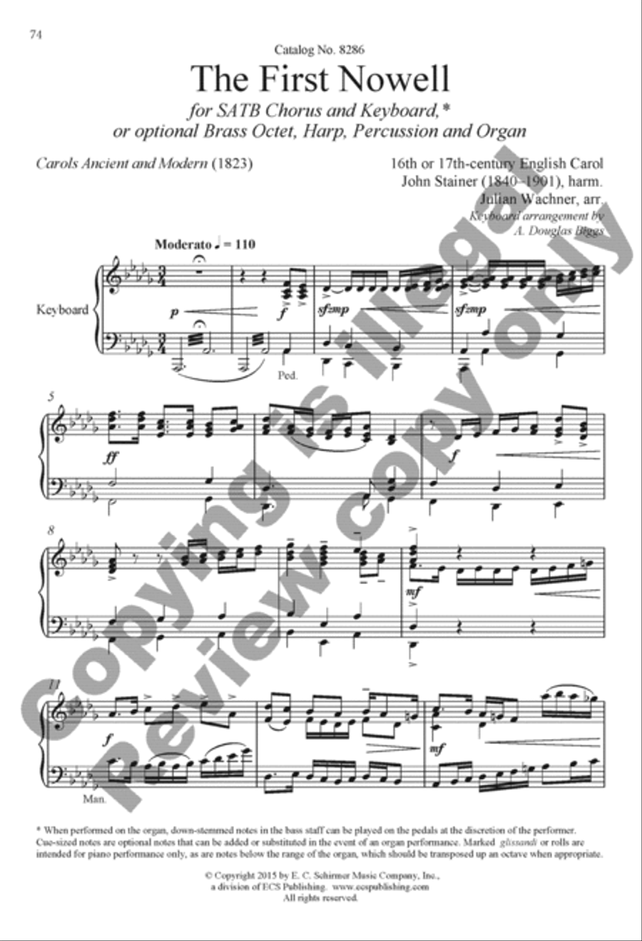 The Snow Lay On the Ground: Nine Festive Carol Settings 4-Part scores gallery preview page 42