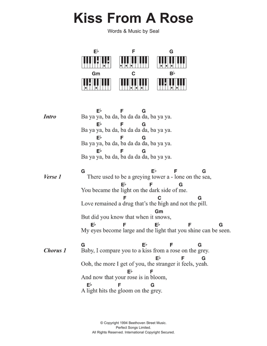 Kiss From A Rose Kiss From A Rose Piano scores gallery preview page 1